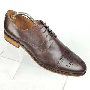 Express Mens Oxfords Dress Shoes Brown Leather 11